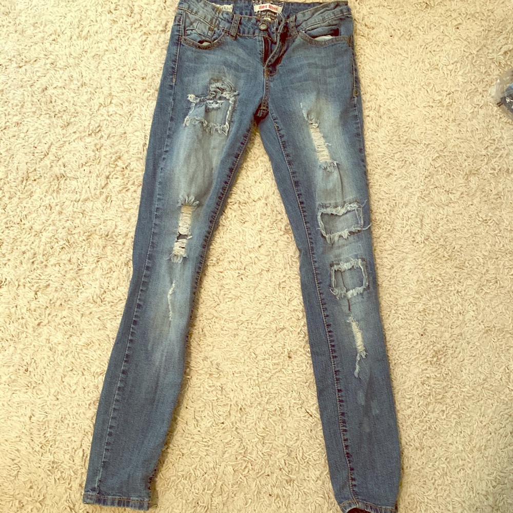 Distressed jeans